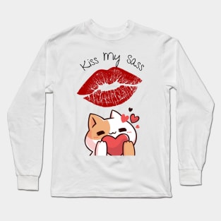 Kiss my sass cheek girl kiss Long Sleeve T-Shirt